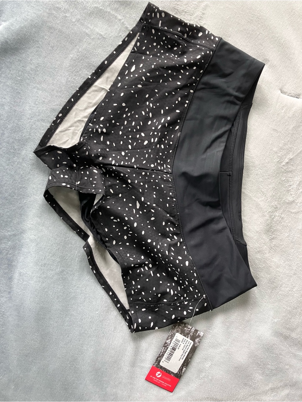 oiselle Roga Black with White Speckle Athletic Shorts